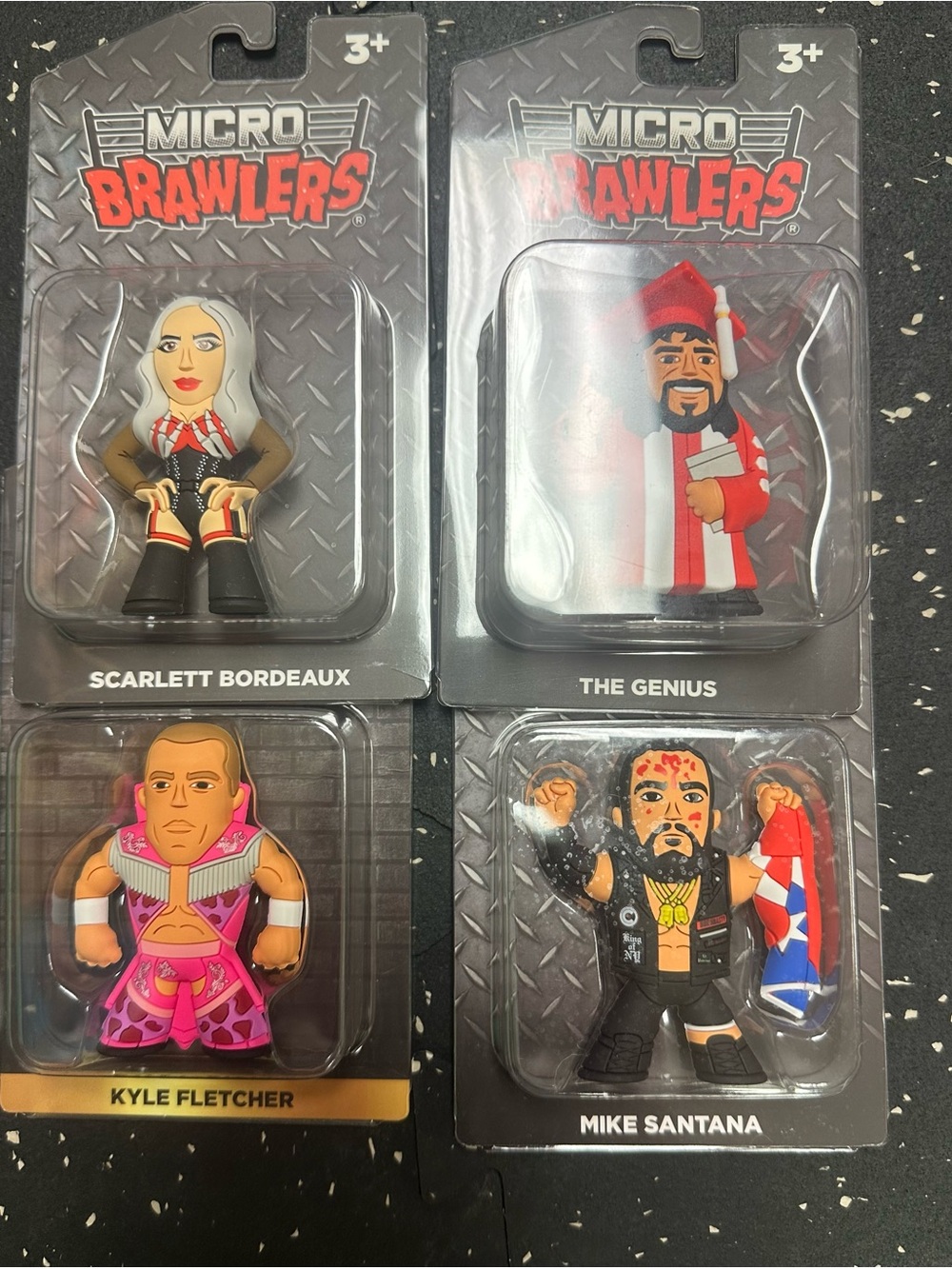 Micro Brawlers Lot Of 4 Brand New: Scarlett The Genius Kyle Fletcher Santana